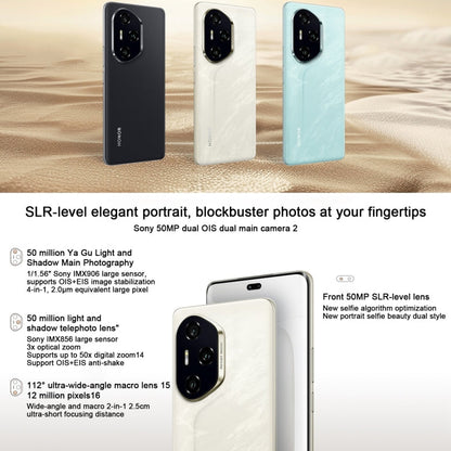 Honor 300 Pro, 16GB+512GB, Screen Fingerprint, 6.78 inch MagicOS 9.0 / Android 15 Snapdragon 8 Gen 3 Octa Core, Network: 5G, NFC, OTG, Support Google Play (White)
