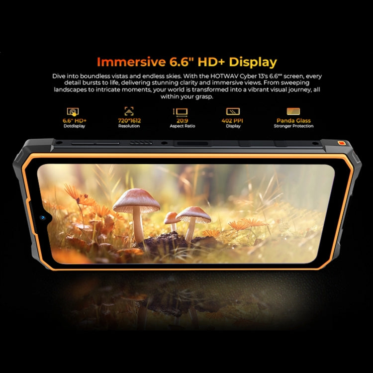 [HK Warehouse] HOTWAV CYBER 13, IP68/IP69K Rugged Phone, 8GB+128GB, 10800mAh, 6.6 inch Android 14.0 Unisoc T606 Octa Core, Network: 4G, NFC, OTG (Black)