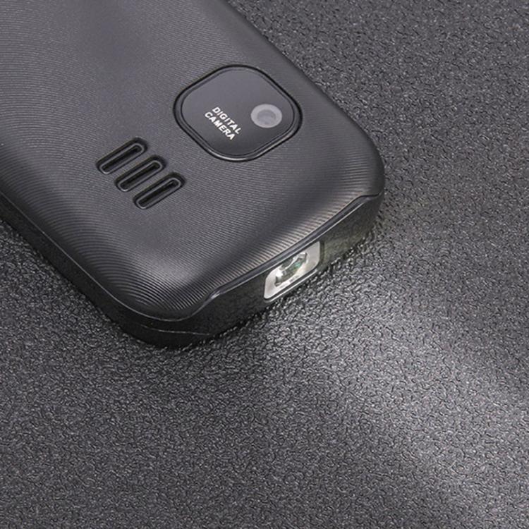 Téléphone à clavier pour personnes âgées UNIWA E1808, 1,77 pouce SC6531E, lampe de poche LED, 21 touches, réseau : 2G, Triple SIM, prise EU (noir)