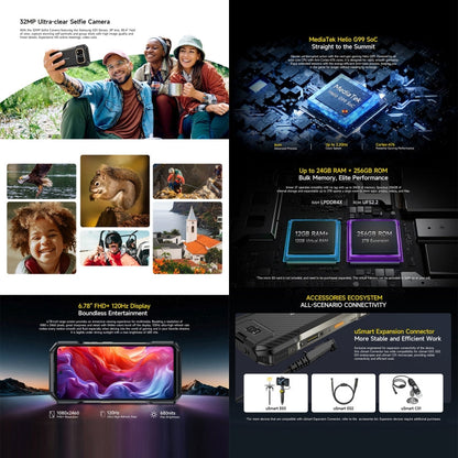 [Entrepôt HK] Téléphone robuste Ulefone Armor 27, 12 Go+256 Go, Vision nocturne, 10600 mAh, Android 14 MediaTek Helio G99 Octa Core de 6,78 pouces, Réseau: 4G, NFC, OTG (Noir)