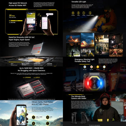 [Entrepôt HK] Ulefone Armor Mini 20 Pro, 8 Go+256 Go, Téléphone robuste IP68/IP69K, Android 15 de 4,7 pouces, MediaTek Dimensity 6300 5G Octa Core, Réseau : 5G, NFC, OTG (Noir Mécha)