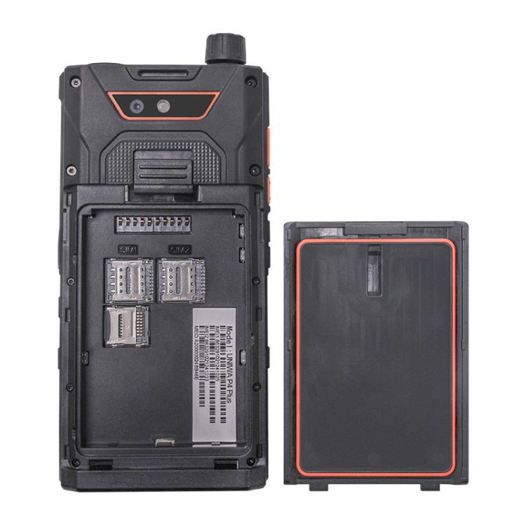 Téléphone robuste UNIWA P4 Plus UHF Talkie-walkie, 4 Go+64 Go, 4,0 pouces Android 14 MediaTek MT6765 Helio P35 Octa Core, Réseau : 4G (prise UE)