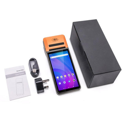 UNIWA V4P Édition Standard, téléphone TPV intelligent Android 13 NFC de 6 pouces avec imprimante thermique, 3 Go+16 Go, Unisoc SC9863a Octa Core, Réseau : 4G (Noir)