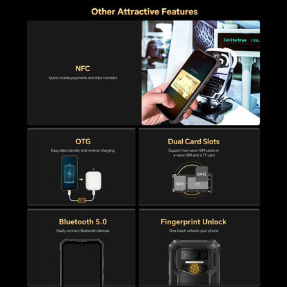 [HK Warehouse] Oukitel WP23 Plus Rugged Phone, 8GB+256GB, 6.52 inch Android 14.0Unisoc T606 Octa-core, NFC, OTG, Network: 4G (Black)