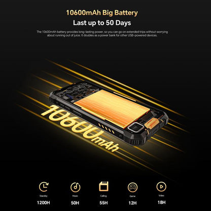 [HK Warehouse] Oukitel WP23 Plus Rugged Phone, 8GB+256GB, 6.52 inch Android 14.0Unisoc T606 Octa-core, NFC, OTG, Network: 4G (Orange)