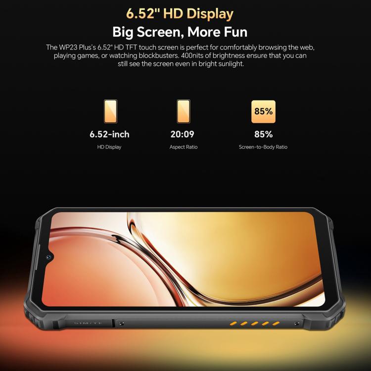 [HK Warehouse] Oukitel WP23 Plus Rugged Phone, 8GB+256GB, 6.52 inch Android 14.0Unisoc T606 Octa-core, NFC, OTG, Network: 4G (Orange)