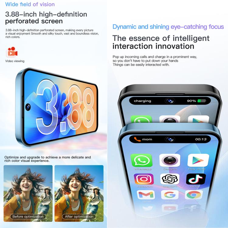 SOYES XS19, 2GB+16GB, 3.88 inch Android 10.0 MTK6580 Quad Core, Network: 3G, Dual SIM (Pink)