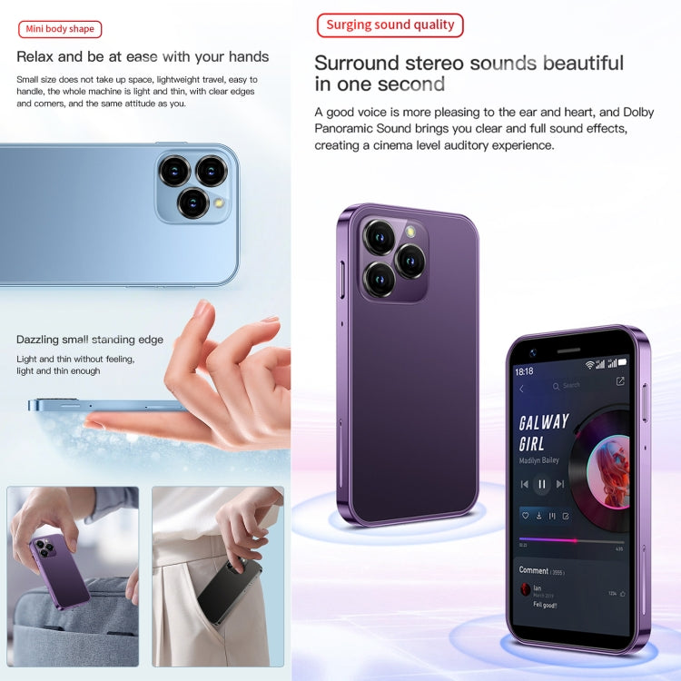 SOYES XS16, 3 Go + 64 Go, Android 10.0 MTK6737 Quad Core de 3,0 pouces, Bluetooth, WiFi, Réseau : 4G, Double SIM, Prise en charge du Google Play Store (Violet)