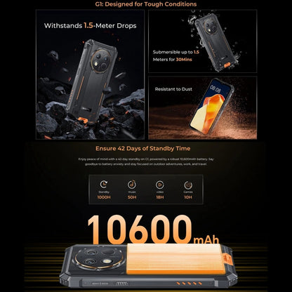 [HK Warehouse] Oukitel G1 Rugged Phone, 6GB+256GB, Fingerprint Identification, 6.52 inch Android 14 T606 Octa Core, NFC, OTG, Network: 4G (Green)
