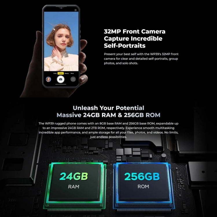 [HK Warehouse] Oukitel WP39 5G Rugged Phone, 6GB+256GB, Night Vision, Fingerprint Identification, 6.6 inch MediaTek Dimensity 6100+ Octa Core, NFC, OTG, Network: 5G (Green)
