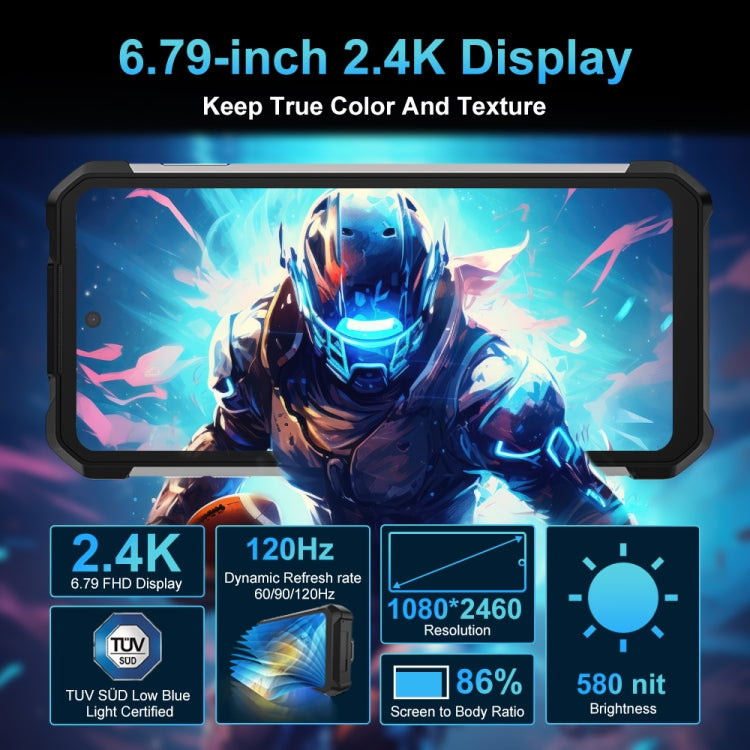 [Entrepôt HK] Unihertz 8849 Tank 2 Pro Night Vision Projector Rugged Phone, 12 Go+512 Go, 6,79 pouces Android 14 MTK6789 Octa Core, Réseau: 4G (Noir)