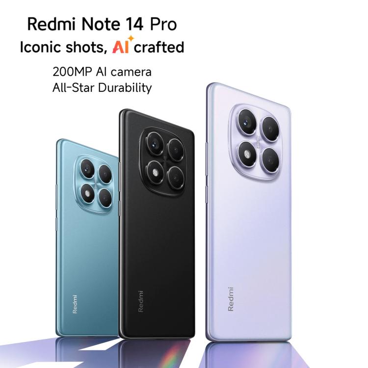[HK Warehouse] Xiaomi Redmi Note 14 Pro 4G Global, 8GB+256GB, In-screen Fingerprint, 6.67 inch Xiaomi HyperOS Helio G100-Ultra Octa Core, NFC, Network: 4G (Black)