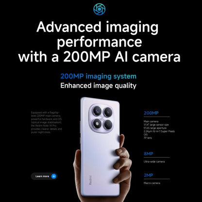 [Entrepôt HK] Xiaomi Redmi Note 14 Pro 4G Global, 12 Go+256 Go, Empreinte digitale sous l'écran, 6,67 pouces Xiaomi HyperOS Helio G100-Ultra Octa Core, NFC, Réseau : 4G (Noir)