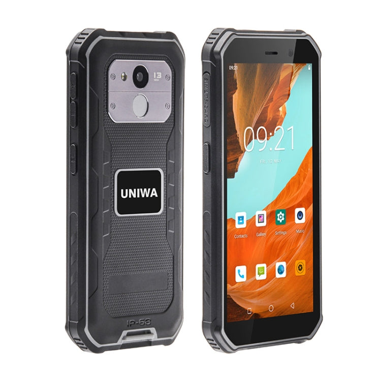 Smartphone robuste UNIWA F963 Pro, 4 Go+64 Go, Android 13 de 5,5 pouces, Unisoc T606 Octa Core, NFC, Déverrouillage par empreinte digitale, Réseau 4G, Prise AU (Gris Noir)
