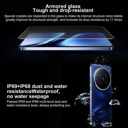 vivo X200 Pro, 16 Go+1 To, Face ID / Identification d'empreintes digitales sur écran, 6,78 pouces Android 15 Dimensity 9400 Octa Core, OTG, NFC, Réseau : 5G, Support Google Play (Bleu Saphir)