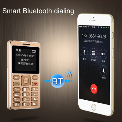 Téléphone portable carte SATREND A10, 1,77 pouce, MTK6261D, 21 touches, prend en charge Bluetooth, MP3, anti-perte, capture à distance, FM, GSM, double SIM (or rose)