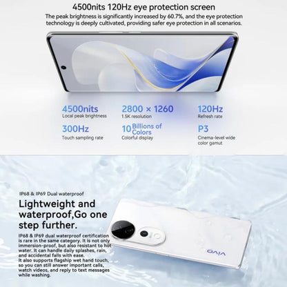 vivo S19 Pro, 16 Go + 512 Go, Face ID / Identification d'empreintes digitales à l'écran, Android 14 Dimensity 9200+ Octa Core de 6,78 pouces, OTG, NFC, Réseau: 5G (Gris)