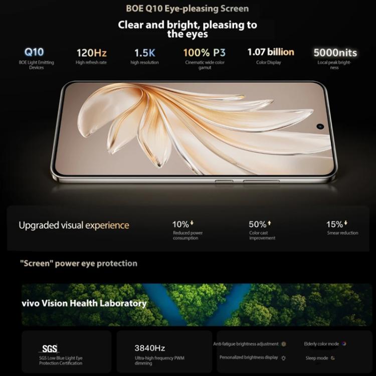 vivo S20, 16GB+512GB, Face ID / Screen Fingerprint Identification, 6.67 inch Android 15 Snapdragon 7 Gen 3 Octa Core, OTG, NFC, Network: 5G (Gold)