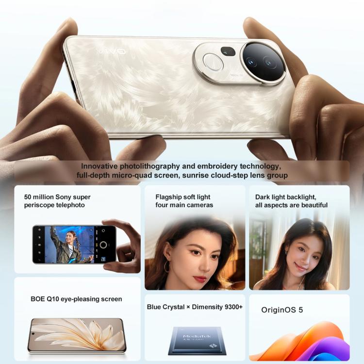 vivo S20 Pro, 12GB+512GB, Face ID / Screen Fingerprint Identification, 6.67 inch Android 15 Dimensity 9300+ Octa Core, OTG, NFC, Network: 5G (Purple)