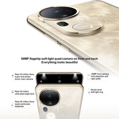 vivo S20 Pro, 16GB+512GB, Face ID / Screen Fingerprint Identification, 6.67 inch Android 15 Dimensity 9300+ Octa Core, OTG, NFC, Network: 5G (Gold)