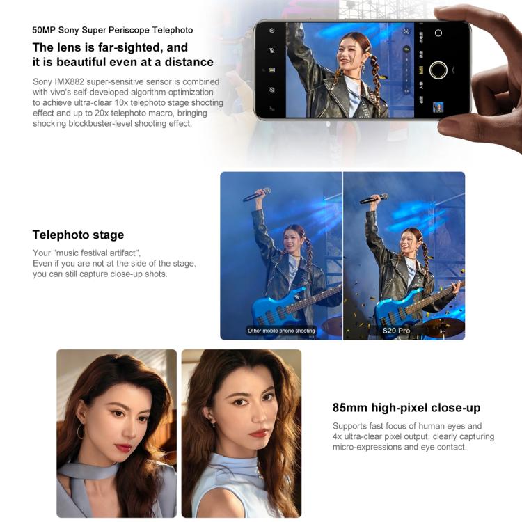vivo S20 Pro, 16GB+512GB, Face ID / Screen Fingerprint Identification, 6.67 inch Android 15 Dimensity 9300+ Octa Core, OTG, NFC, Network: 5G (Gold)
