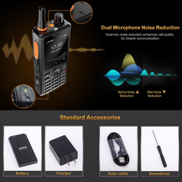 UNIWA F41 Rugged Phone, 1GB+8GB, 2.4 inch MediaTek MT6739 Quad Core,  4600mAh Battery, 21 Keys, Network: 4G (Black)