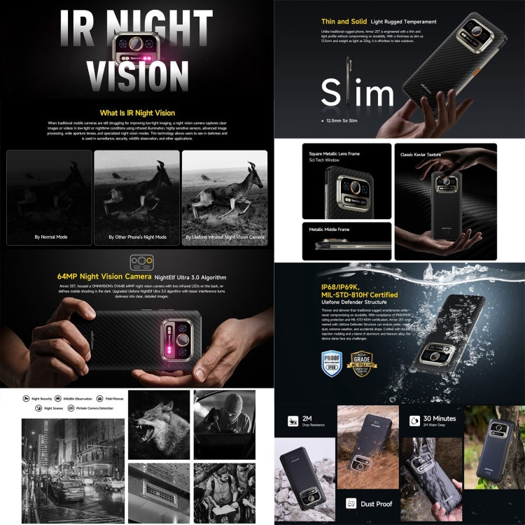 [HK Warehouse] Ulefone Armor 25T Rugged Phone, 6GB+256GB, Thermal Imaging, 6.78 inch Android 14 MediaTek Helio G99 Octa Core, Network: 4G, NFC, OTG (Black)