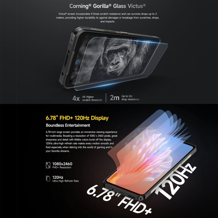 [HK Warehouse] Ulefone Armor 25T Rugged Phone, 6GB+256GB, Thermal Imaging, 6.78 inch Android 14 MediaTek Helio G99 Octa Core, Network: 4G, NFC, OTG (Black)