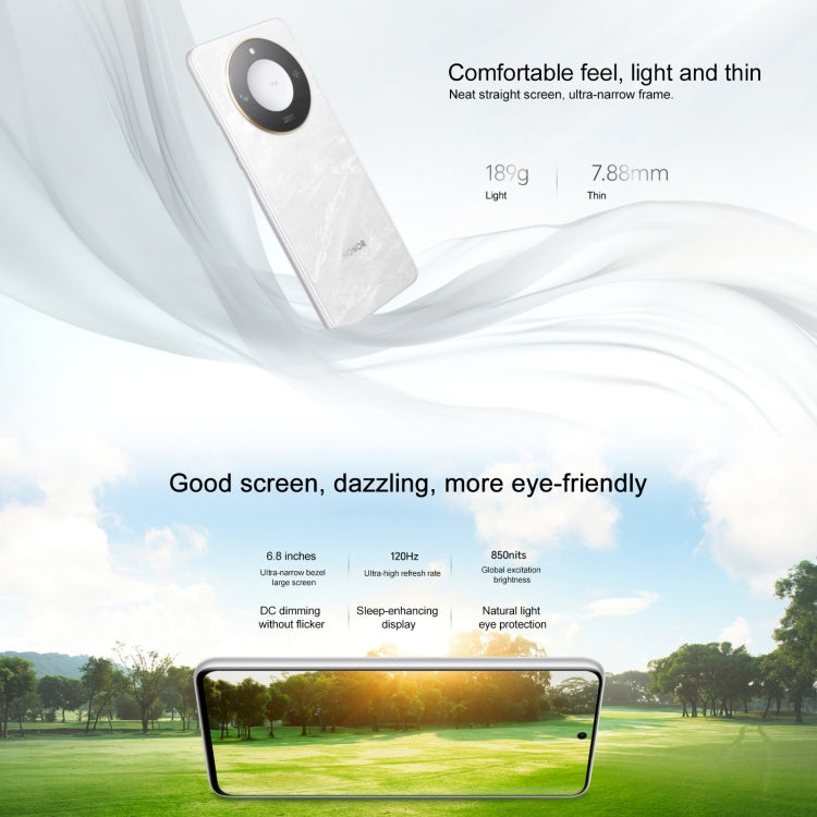Honor X60, 8GB+128GB, Side Fingerprint, 6.8 inch MagicOS 8.0 Dimensity 7025-Ultra Octa Core, Network: 5G, OTG, Support Google Play (White)