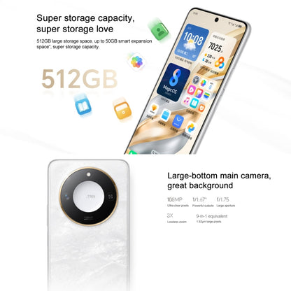 Honor X60, 8GB+128GB, Side Fingerprint, 6.8 inch MagicOS 8.0 Dimensity 7025-Ultra Octa Core, Network: 5G, OTG, Support Google Play (White)
