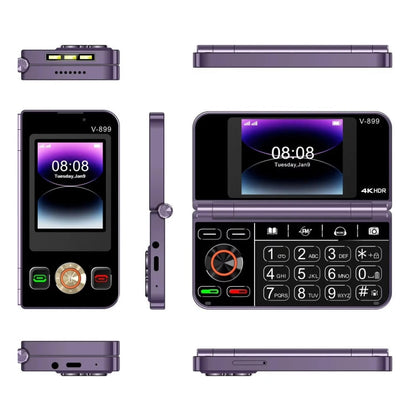 SOYES V-899, 32MB+64MB, 2.4 inch + 2.8 inch Display MTK6261D CPU, BT 3.0, Network: 2G, Dual SIM (Purple)