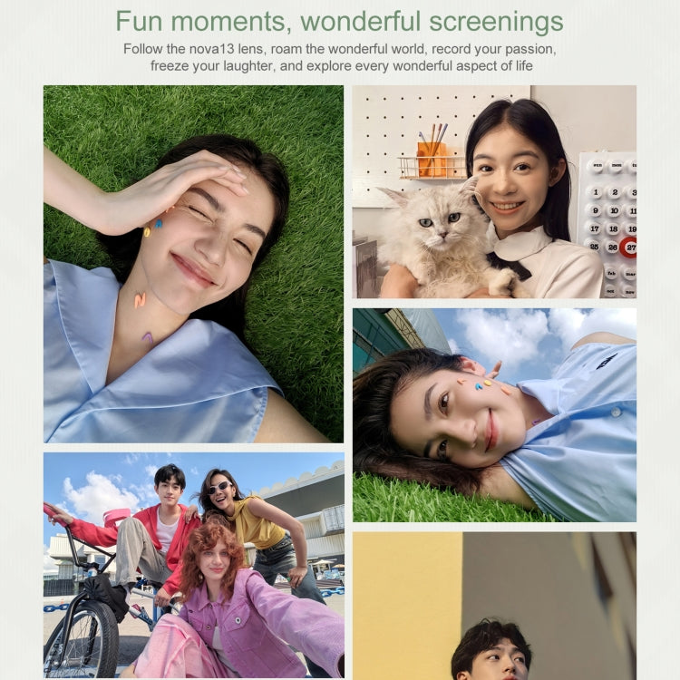 Huawei nova 13, 12GB+512GB, Screen Fingerprint Identification, 6.7 inch HarmonyOS 4.2, NFC, OTG, Not Support Google Play (White)