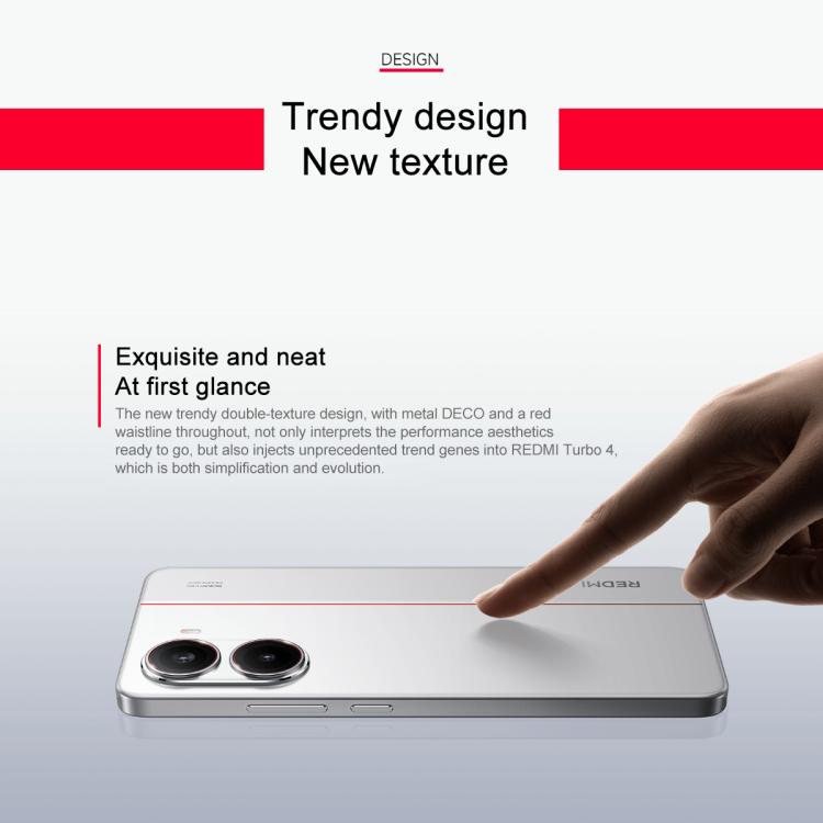 Xiaomi REDMI Turbo 4, 12 Go+512 Go, 6,67 pouces Xiaomi HyperOS 2 Dimensity 8400-Ultra Octa Core 3,0 GHz, NFC, Réseau : 5G (Noir)