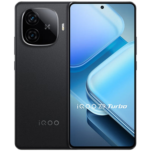 vivo iQOO Z9 Turbo, Dual Back Cameras, 12GB+512GB, Face ID Screen Fingerprint Identification, 6.78 inch Android 14.0 OriginOS 4 Snapdragon 8s Gen 3 Octa Core 3.0GHz, OTG, NFC, Network: 5G, Support Google Play (Black)