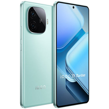 vivo iQOO Z9 Turbo, Dual Back Cameras, 16GB+512GB, Face ID Screen Fingerprint Identification, 6.78 inch Android 14.0 OriginOS 4 Snapdragon 8s Gen 3 Octa Core 3.0GHz, OTG, NFC, Network: 5G, Support Google Play (Mint Green)