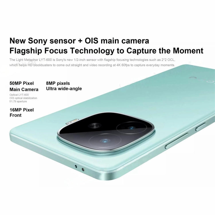 vivo iQOO Z9 Turbo, Dual Back Cameras, 16GB+512GB, Face ID Screen Fingerprint Identification, 6.78 inch Android 14.0 OriginOS 4 Snapdragon 8s Gen 3 Octa Core 3.0GHz, OTG, NFC, Network: 5G, Support Google Play (Mint Green)