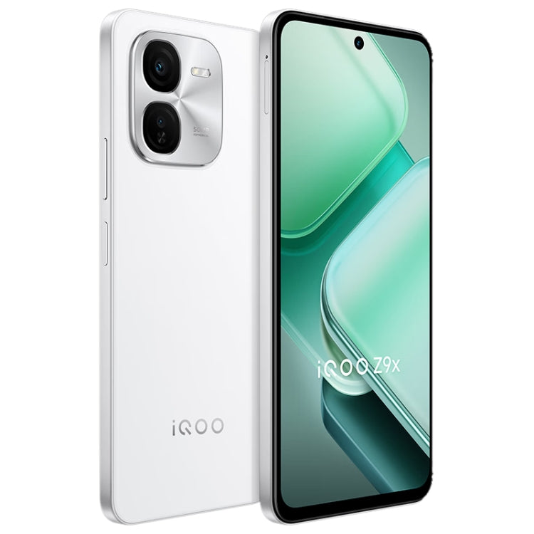 vivo iQOO Z9x, Dual Back Cameras, 8GB+256GB, Face ID Screen Fingerprint Identification, 6.72 inch Android 14.0 OriginOS 4 Snapdragon 6 Gen 1 Octa Core 2.2GHz, OTG, Network: 5G, Support Google Play (White)