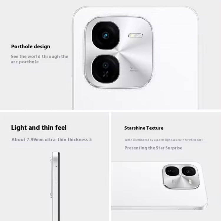 vivo iQOO Z9x, Dual Back Cameras, 8GB+256GB, Face ID Screen Fingerprint Identification, 6.72 inch Android 14.0 OriginOS 4 Snapdragon 6 Gen 1 Octa Core 2.2GHz, OTG, Network: 5G, Support Google Play (White)