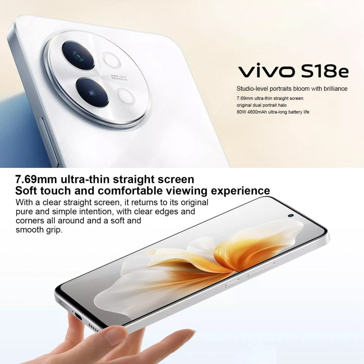 vivo S18e, double caméra arrière, 12 Go + 512 Go, identification faciale et par empreinte digitale sous l'écran, 6,67 pouces Android 14.0 OriginOS 4 Dimensity 7200 Octa Core 2,8 GHz, OTG, NFC, réseau : 5G, compatible Google Play (violet)
