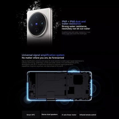vivo X100s Pro, Triple Back Cameras, 12GB+256GB, Face ID / Fingerprint Identification, 6.78 inch Android 14 OriginOS 4 Dimensity 9300+ Octa Core, OTG, NFC, Network: 5G, Support Google Play (Black)