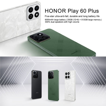 Honor Play 60 Plus 5G, 12GB+512GB, 6.77 inch MagicOS 8.0 Qualcomm Snapdragon 4 Gen2 Octa Core up to 2.2GHz, Network: 5G, OTG, Not Support Google Play (White)