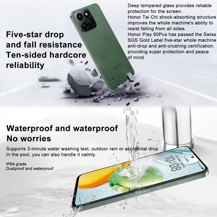 Honor Play 60 Plus 5G, 12GB+512GB, 6.77 inch MagicOS 8.0 Qualcomm Snapdragon 4 Gen2 Octa Core up to 2.2GHz, etwork: 5G, OTG, Not Support Google Play (Black)