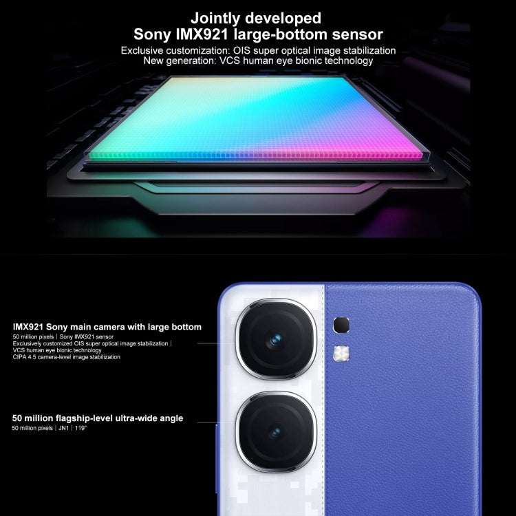 vivo iQOO Neo9S Pro+, 12GB+256GB, Face ID & Ultrasonic 3D Fingerprint Identification, 6.78 inch Android 14 OriginOS 4 Snapdragon 8 Gen 3 Octa Core 2.63GHz, OTG, NFC, Network: 5G, Support Google Play (Blue)