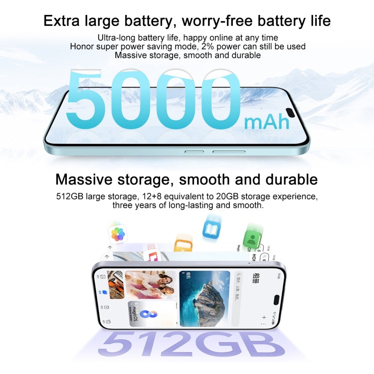 Honor X60i, 12GB+512GB, Screen Fingerprint, 6.7 inch MagicOS 8.0 Dimensity 6080 Octa Core, Network: 5G, OTG, Not Support Google Play (Blue)