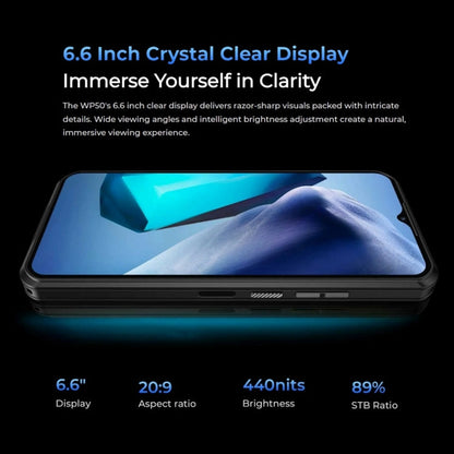 [HK Warehouse] Oukitel WP50 5G Rugged Phone, 4GB+256GB, 6.6 inch Android 14.0 MediaTek Dimensity 6100+ Octa-core, NFC, OTG, Network: 5G (Navy Blue)