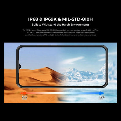 [HK Warehouse] Téléphone robuste Oukitel WP52 5G, 4 Go+256 Go, 6,6 pouces Android 14.0 MediaTek Dimensity 6100+ Octa-core, NFC, OTG, Réseau: 5G (Bleu marine)