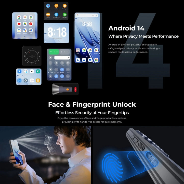 [HK Warehouse] Téléphone robuste Oukitel WP52 5G, 4 Go+256 Go, 6,6 pouces Android 14.0 MediaTek Dimensity 6100+ Octa-core, NFC, OTG, Réseau: 5G (Bleu marine)