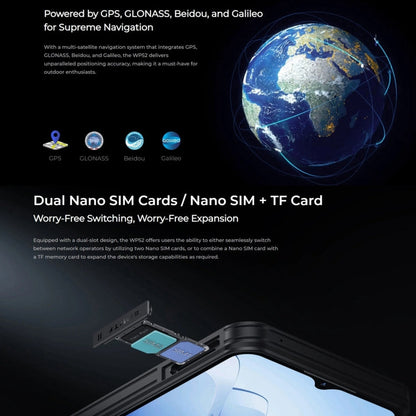 [HK Warehouse] Téléphone robuste Oukitel WP52 5G, 4 Go+256 Go, 6,6 pouces Android 14.0 MediaTek Dimensity 6100+ Octa-core, NFC, OTG, Réseau: 5G (Bleu marine)