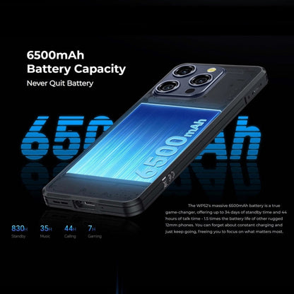 [HK Warehouse] Téléphone robuste Oukitel WP52 5G, 4 Go+256 Go, 6,6 pouces Android 14.0 MediaTek Dimensity 6100+ Octa-core, NFC, OTG, Réseau: 5G (Bleu marine)