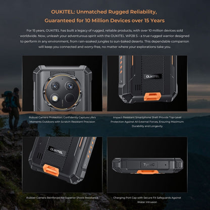 [HK Warehouse] Oukitel WP28 S IP68/IP69K Rugged Phone, 4GB+128GB, Fingerprint, 6.52 inch Unisoc T606 Octa-core, NFC, OTG, Network: 4G (Grey)